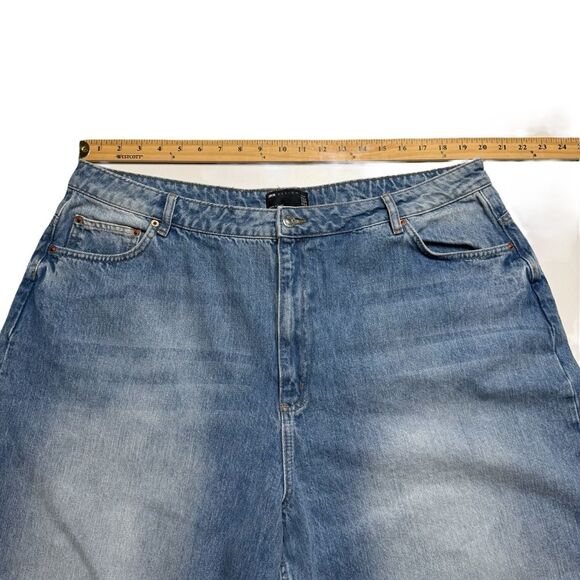 ASOS Design Curve Wide-Leg Blue Denim Jeans Blue US Sz 18 - Picture 7 of 13